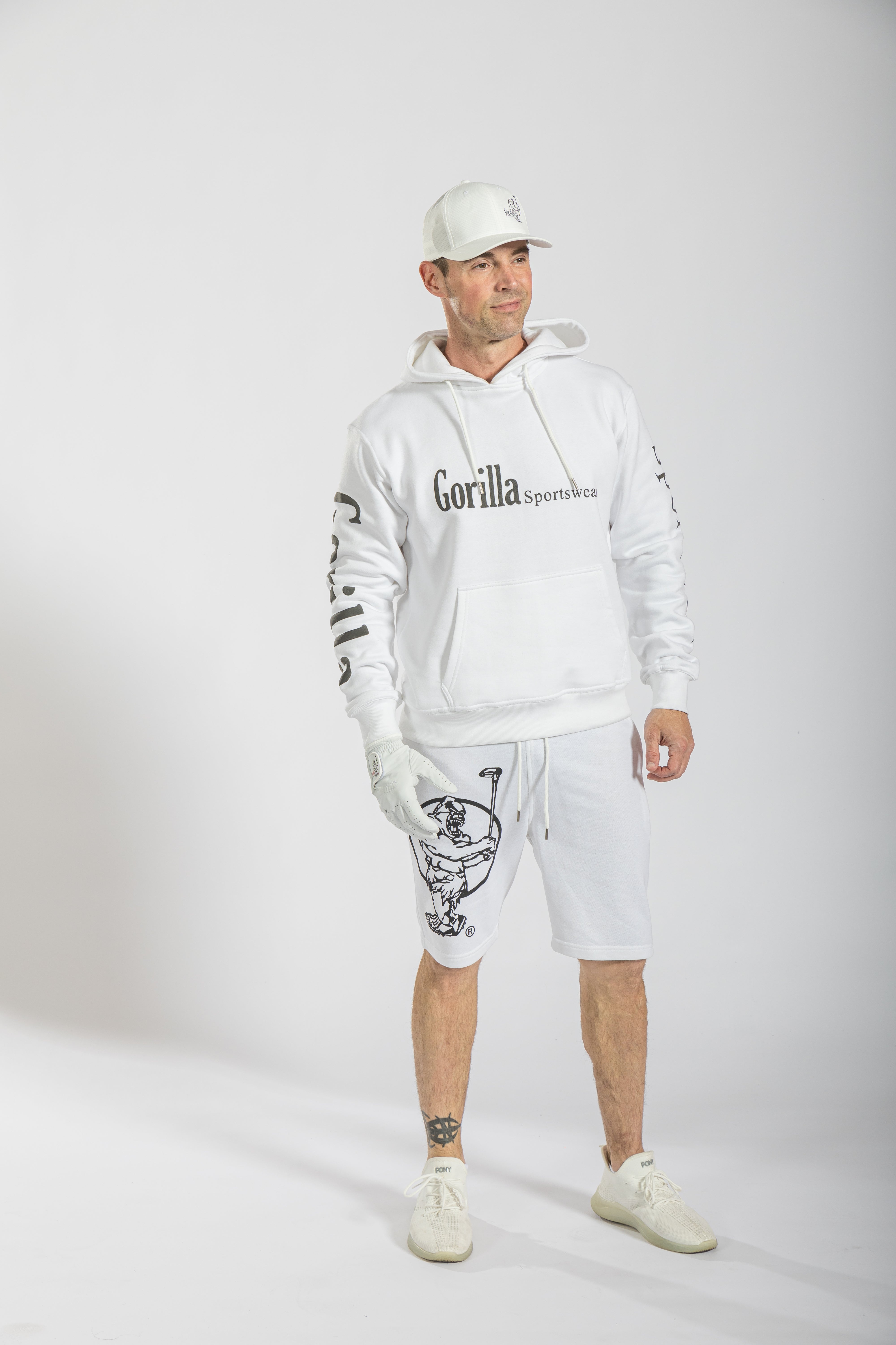 Unisex Athletic Sweat Jogger Set in White